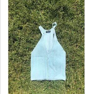 AMERICAN APPAREL : Aqua Racerback knit tanktop S